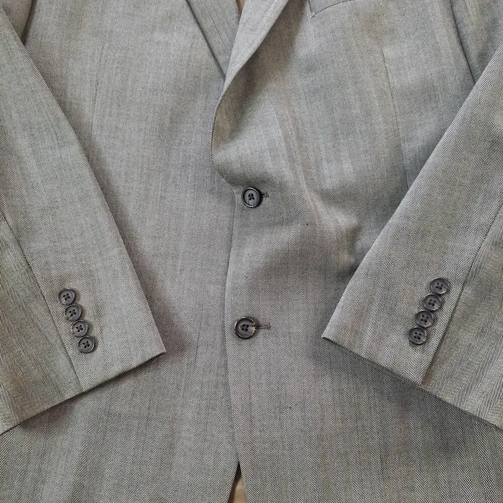 Lauren Ralph Lauren Sport Coat Mens 48 Long Gray Herringbone Single Vent 2 Btn